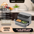 HOIIY 10.8L Dual Air Fryer on a kitchen counter with product details.