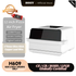 HOIIY 12 inch Pizza Air Fryer with product details on a kitchen counter
