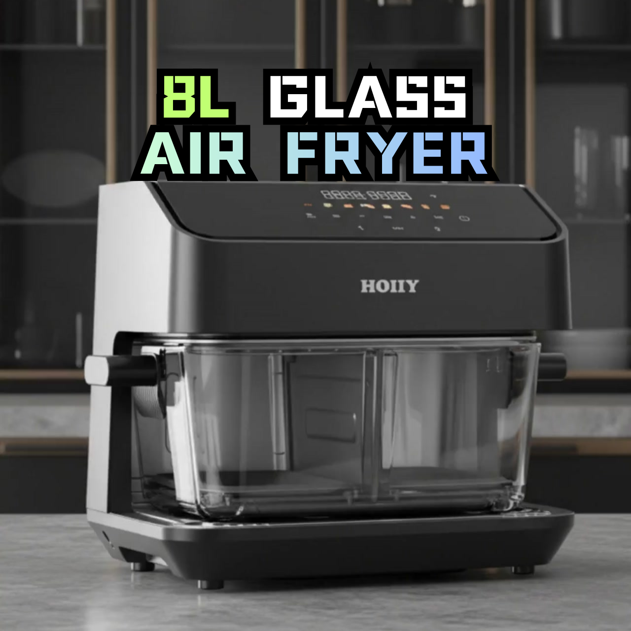 HOIIY — Singapore Glass Air Fryer Specialist. Coating-free Food-grade Pot, Dual Zone, Dual Heat, Touch & App Control, Auto Keep Warm, Dishwasher-safe.