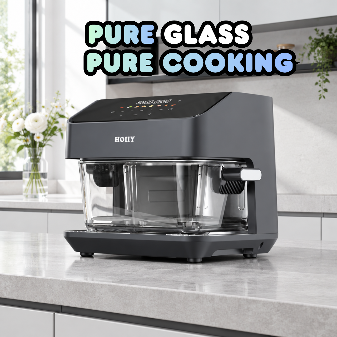 Pure glass cooking changes everything | HOIIY Singapore 8L Glass Air Fryer