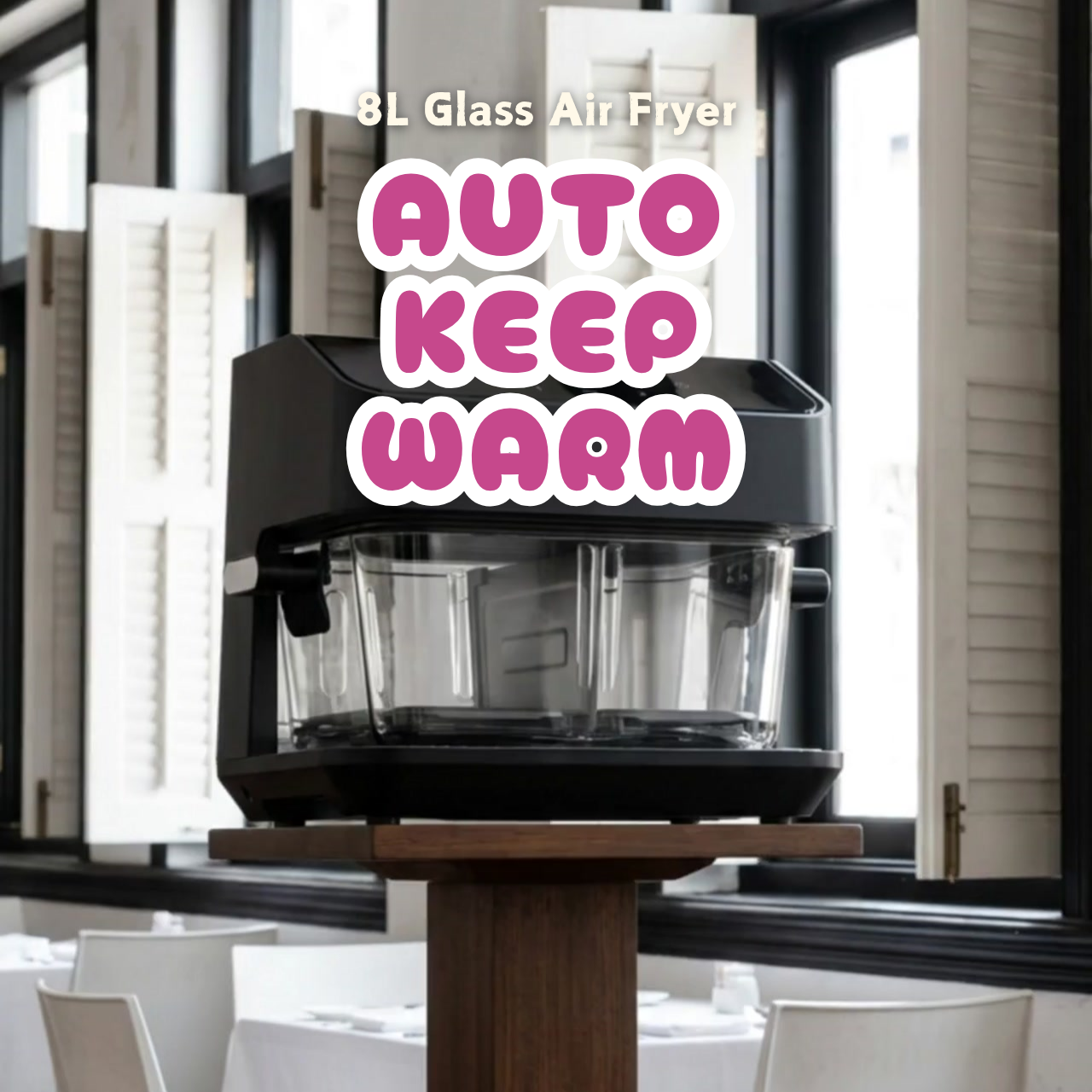 Hot meals always ready with coating free glass cooking | HOIIY Singapore 8L Glass Air Fryer