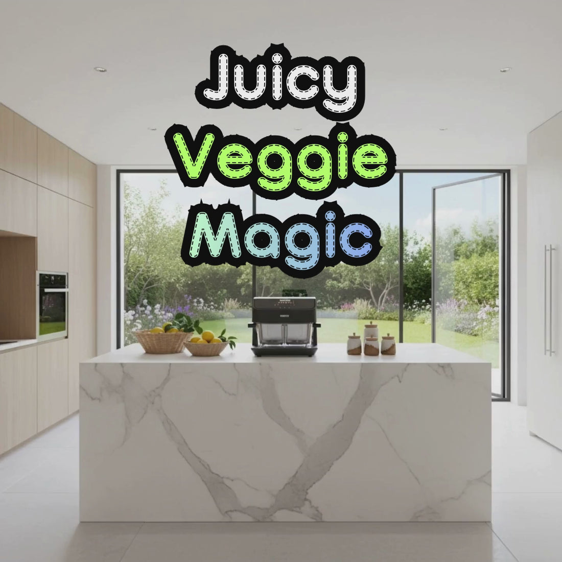 Juicy Veggie Magic in Coating-free Glass! Try HOIIY Singapore 8L glass air fryer dual zone independent cooking with removable divider.