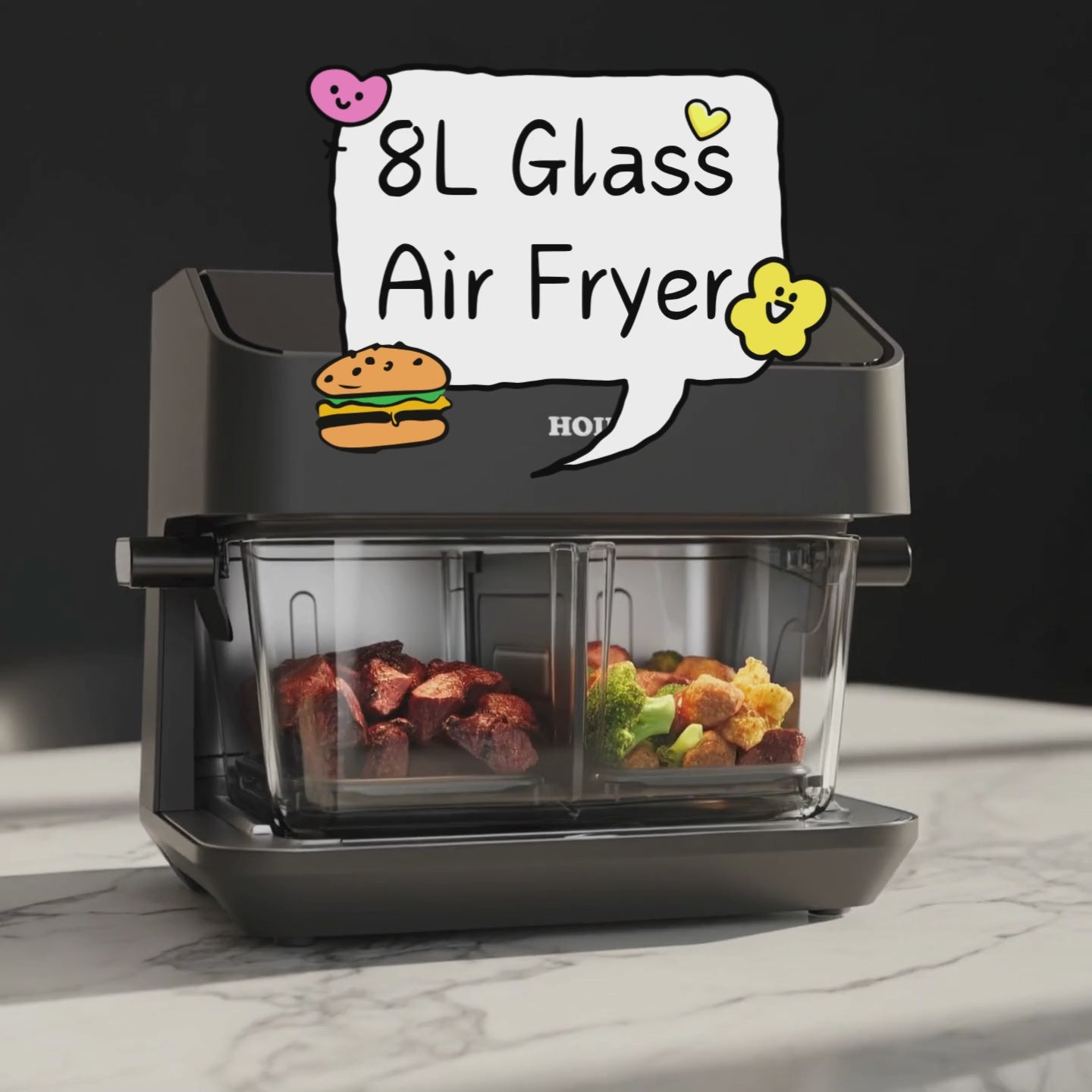 8L Glass Air Fryer